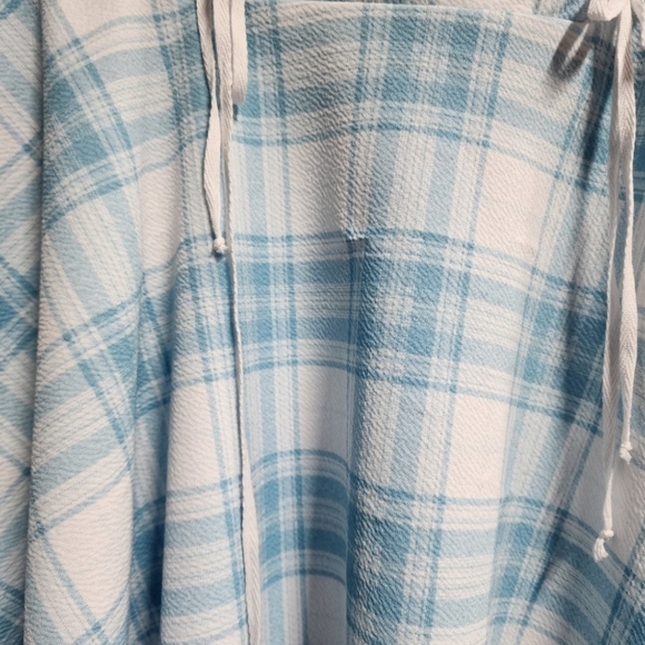 Midnight Hour: Blue & White Plaid Double Lace-Up Skirt - Picture 10 of 14